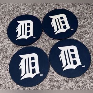 Detroit Tigers Set Of 4 Blue White Coasters MLB Baseball‎